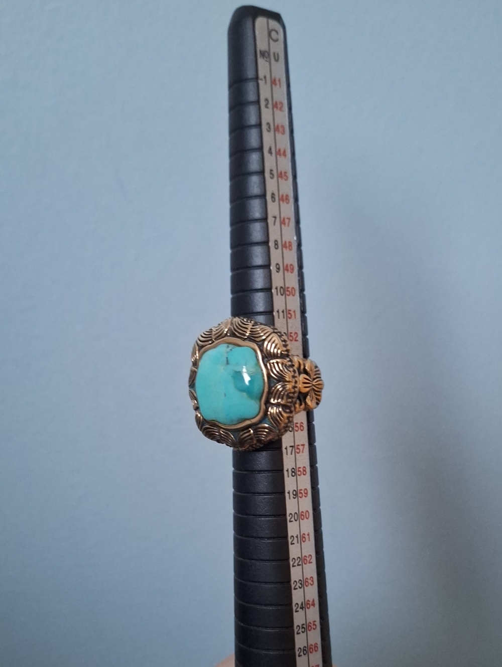 Barse Thailand Turquoise Statement Ring in Gold-Tone Setting - Women Jewelry